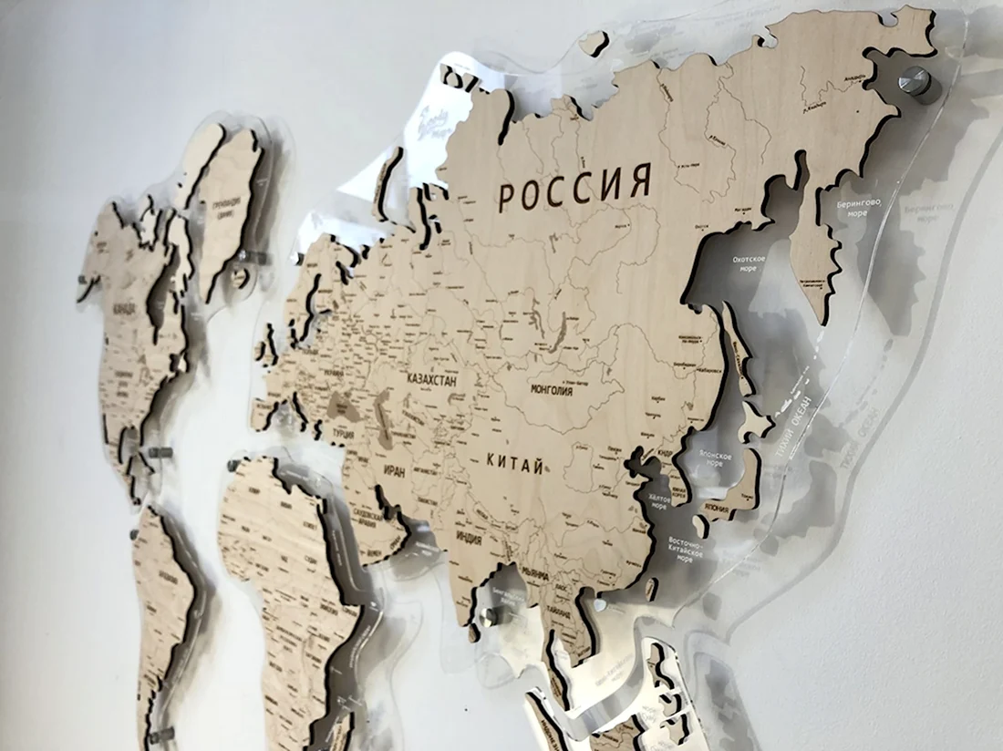 Географическая объемная карта на стену