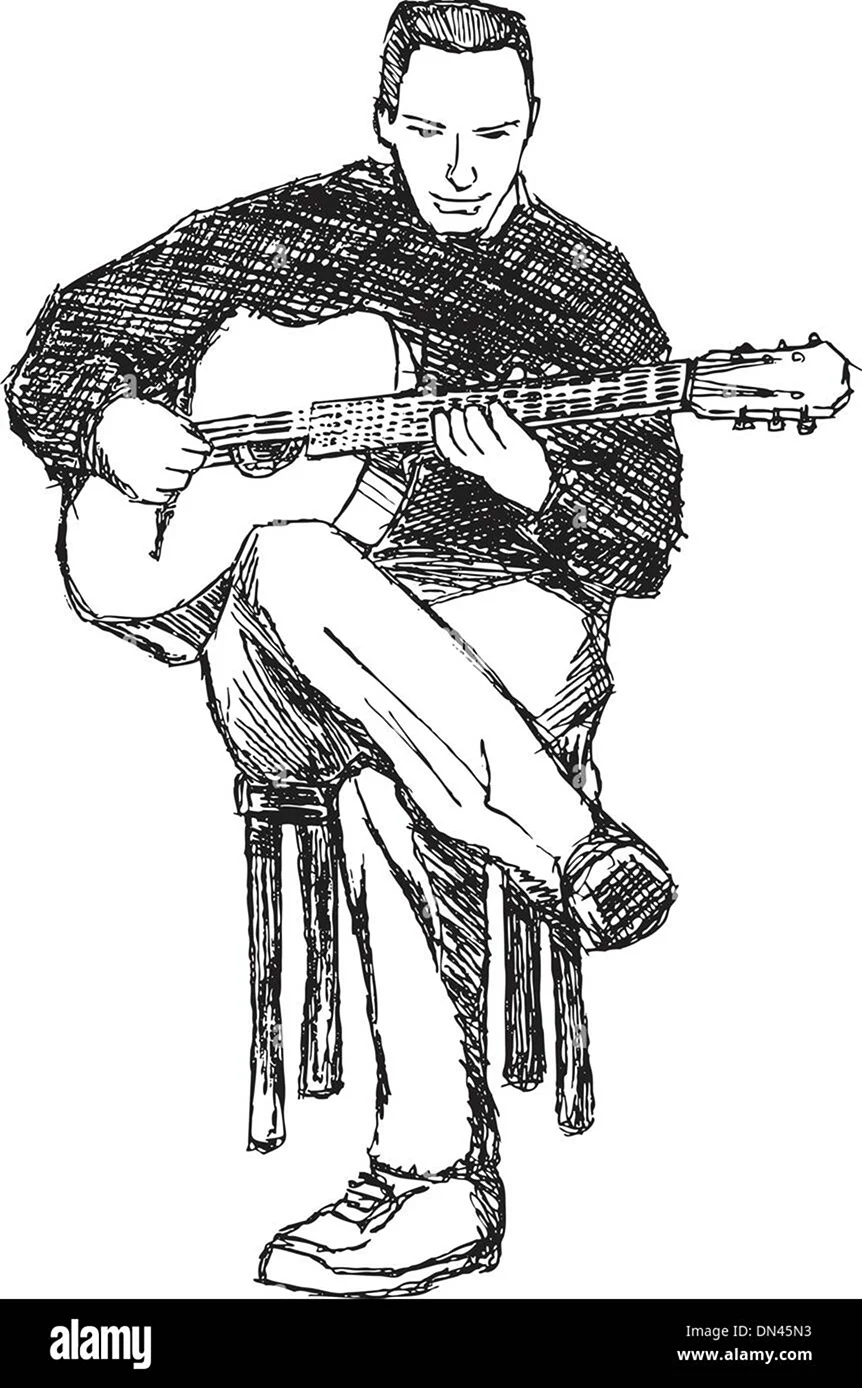 Гитарист набросок