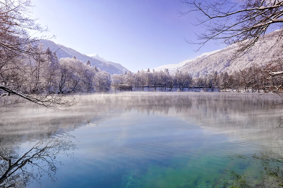 Голубые озёра Кабардино-Балкария зимой