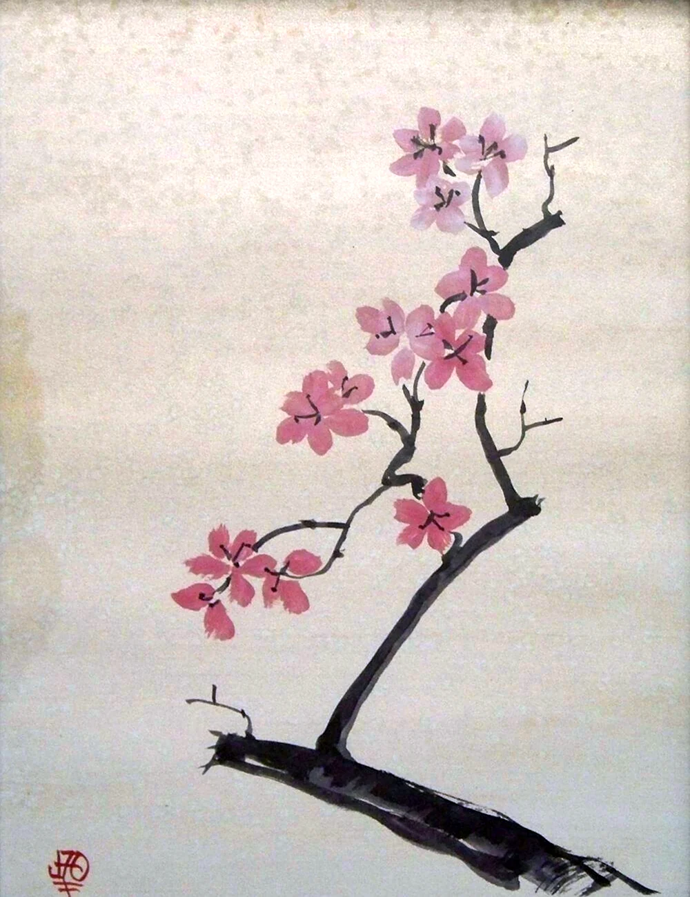 Японская живопись дзен Сакура