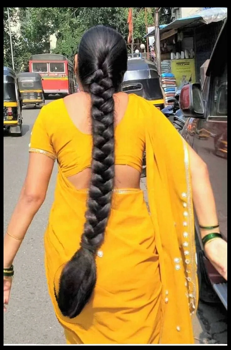 Индийские волосы густая коса