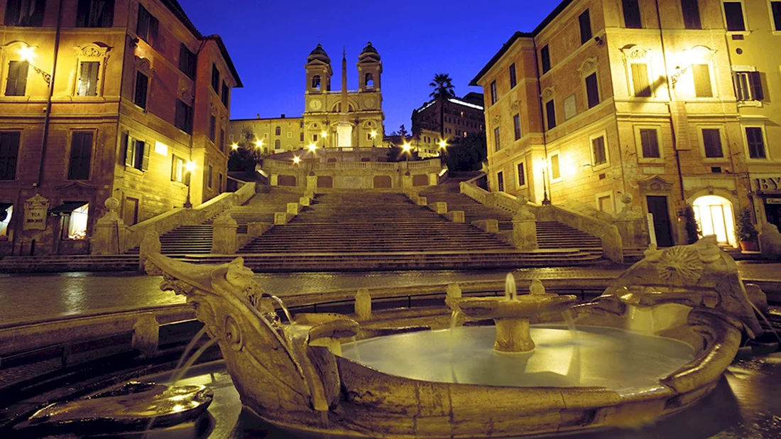 Италия Рим фонтан лестница