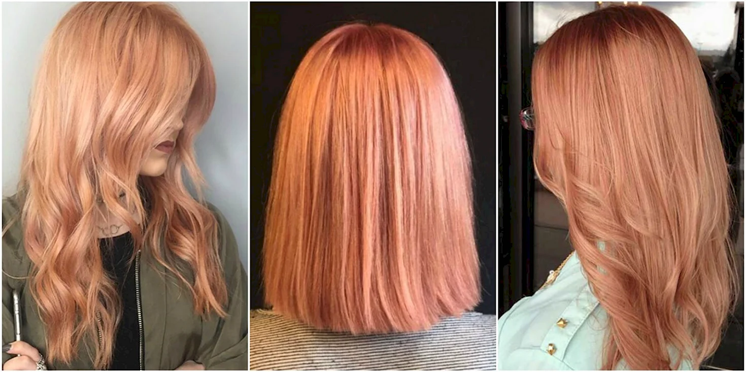 Карамельно персиковый цвет волос
