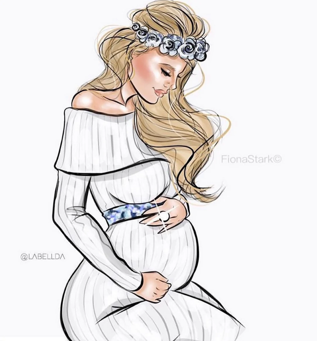 Карикатура беременной