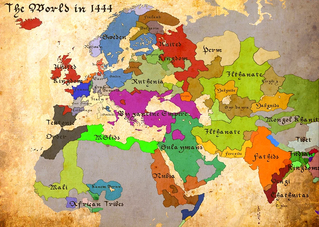 Карта Европы 1444