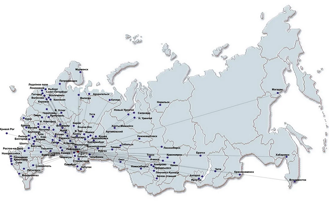 Карта городов России с городами