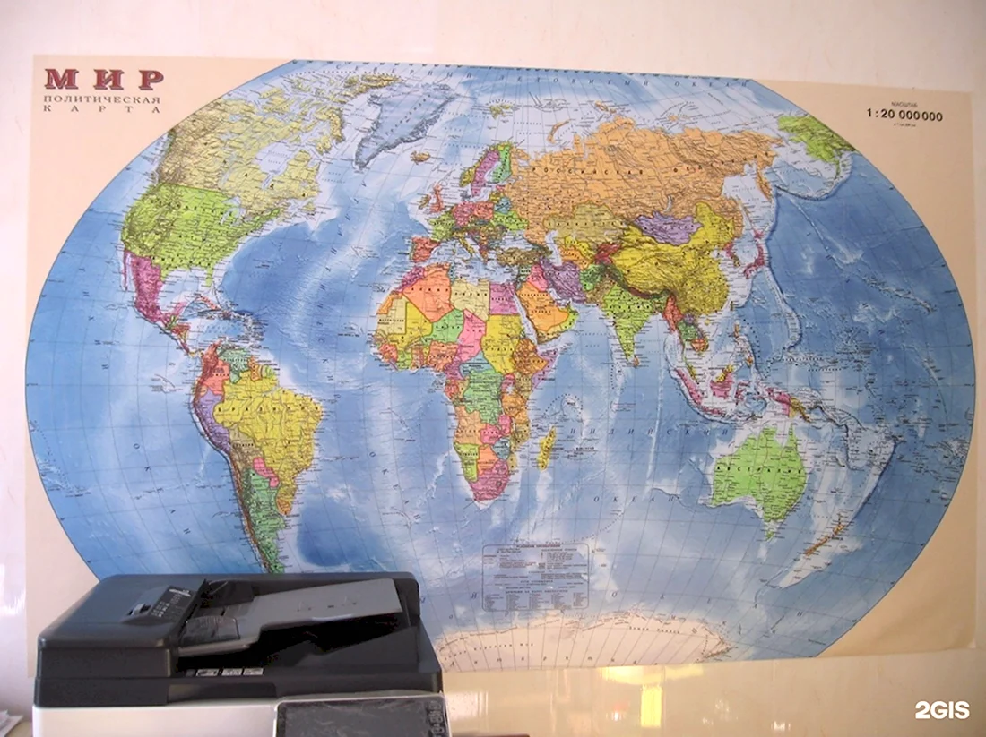 Карта мира для широкоформатной печати
