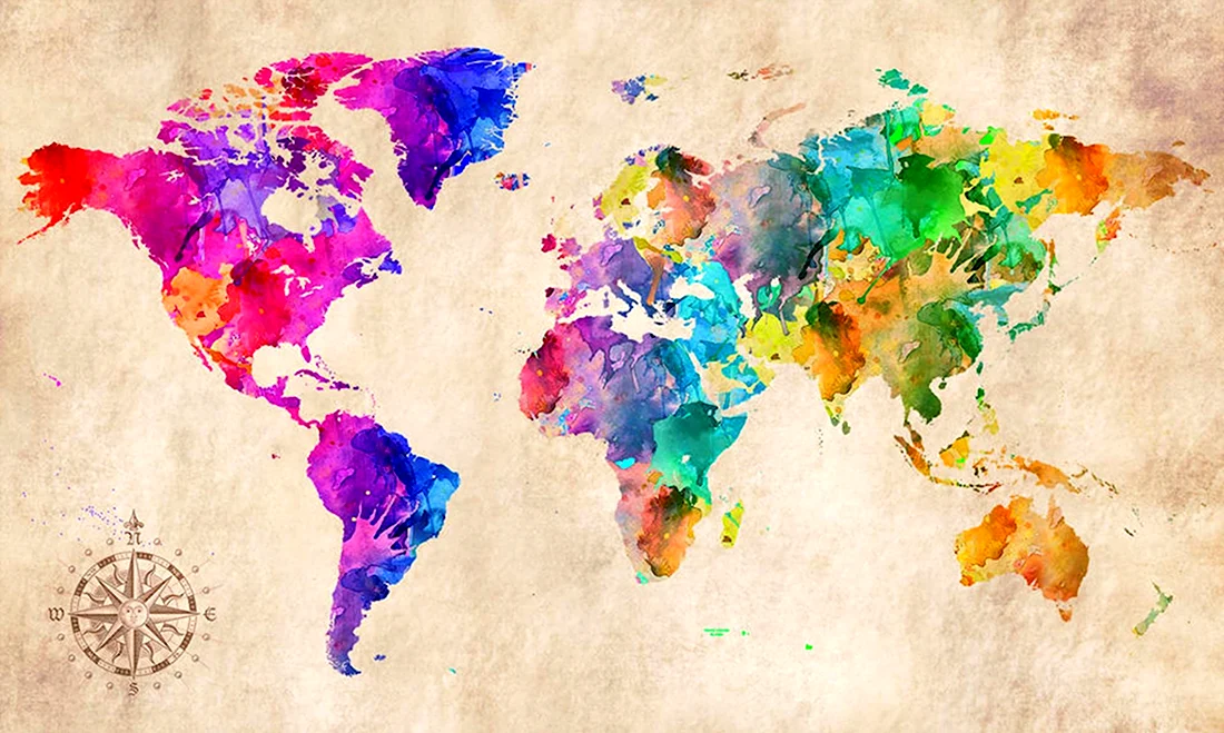 Карта мира красивая