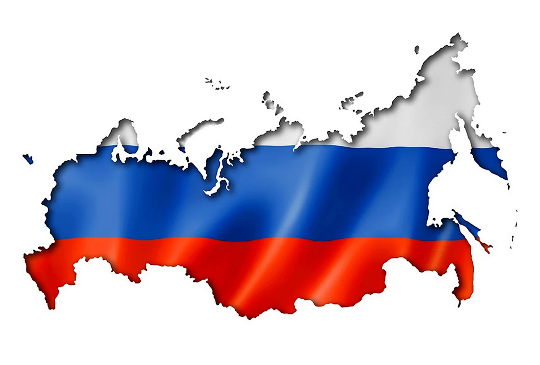 Карта России с флагом