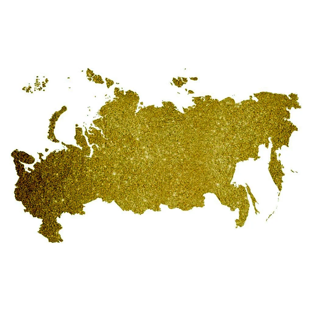 Карта России в золотом цвете