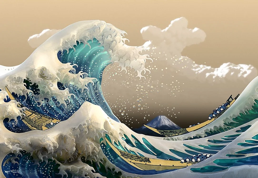 Хокусай волна большая волна в Канагаве