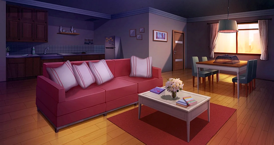 Комната с диваном аниме