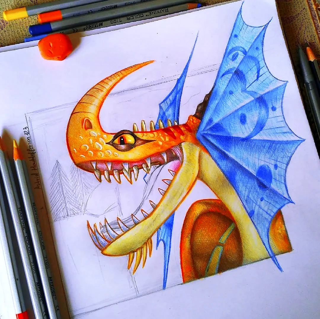 Композиция с драконом нарисовать