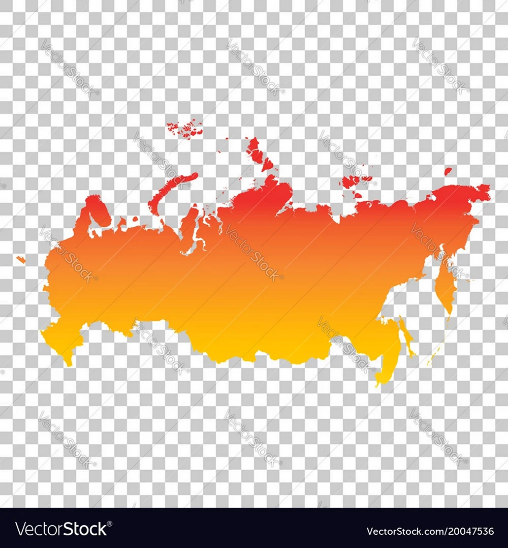 Контур России цветной