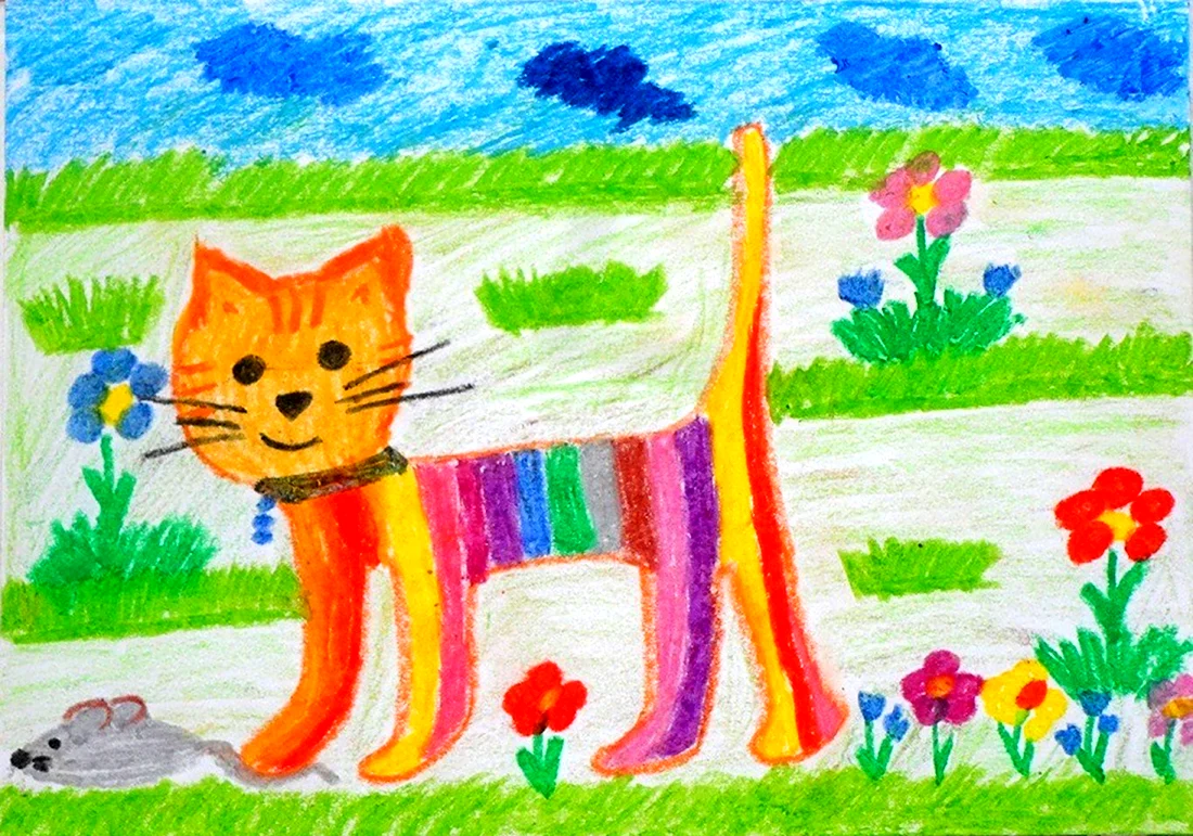 Коты детские рисунки