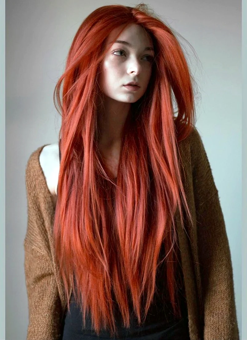 Крашеные рыжие волосы