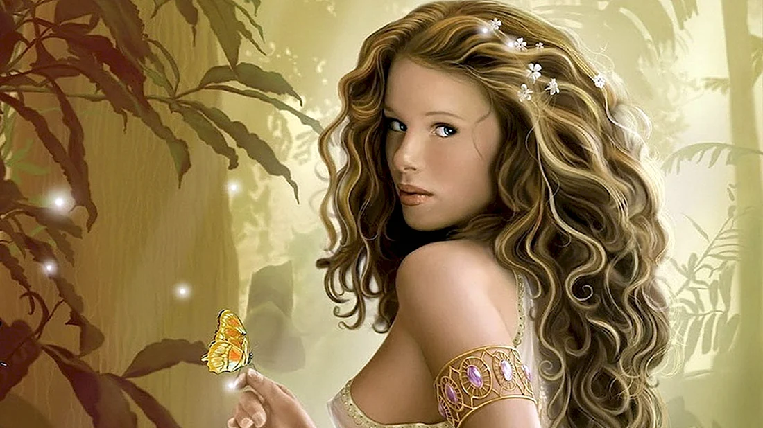 Красивая девушка с золотыми волосами