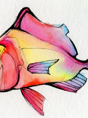 Красивая рыба рисунок
