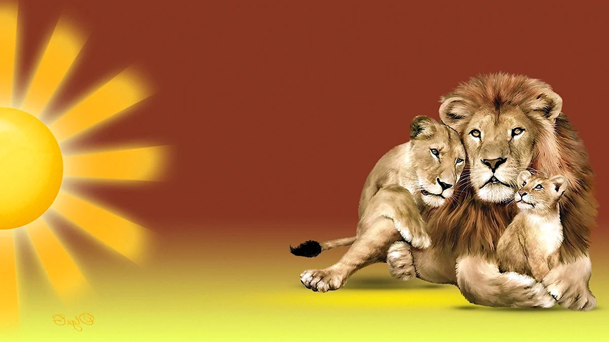 Красивые обои Лев