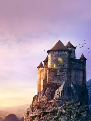 Красивый замок на скале