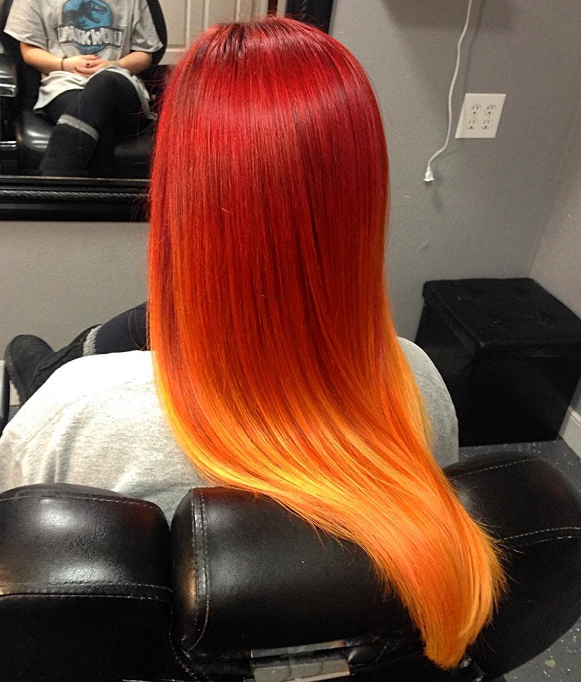 Красно оранжевые волосы