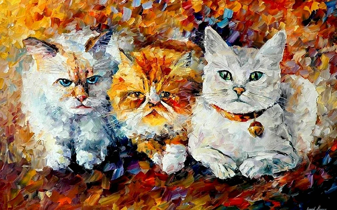 Леонид Афремов картины коты