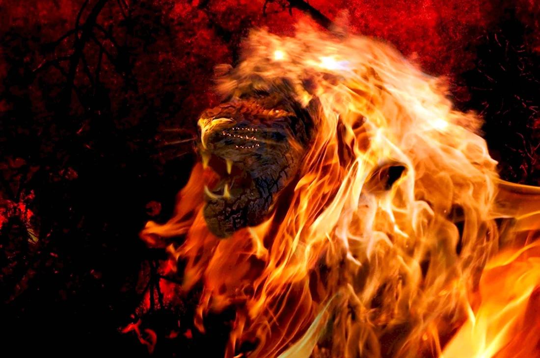 Лев с огненными глазами