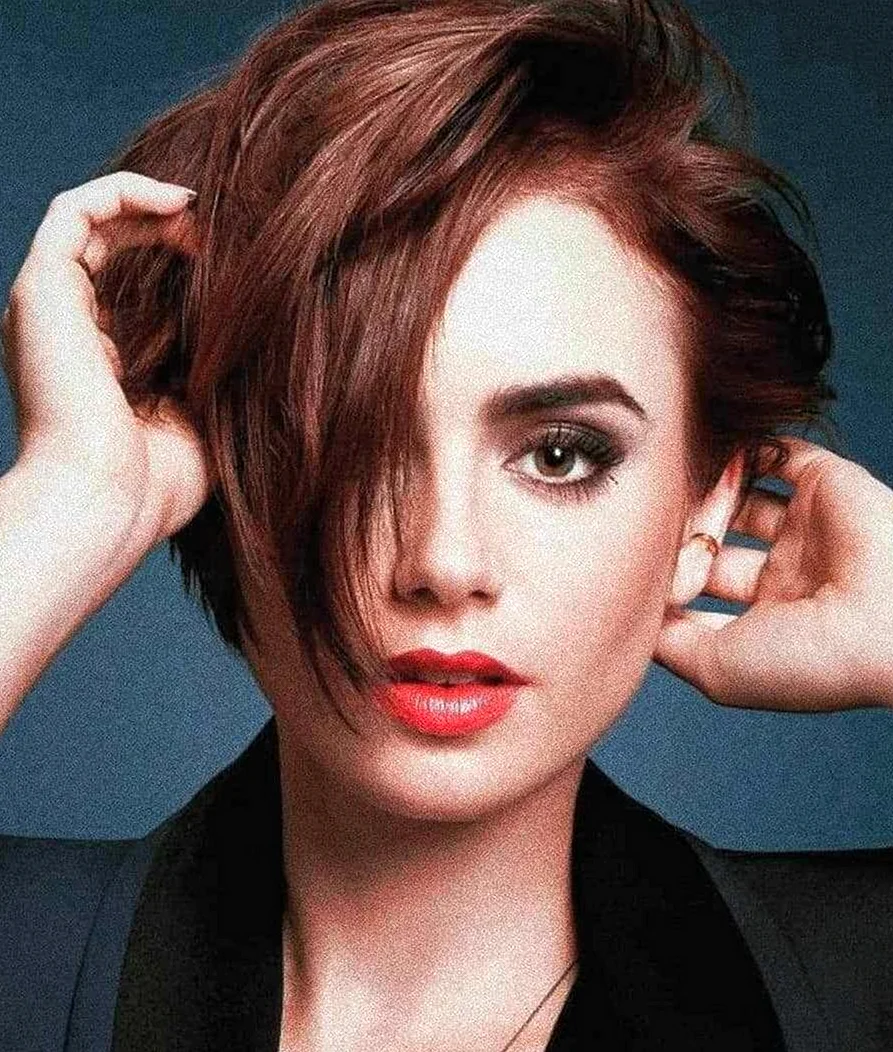 Lily Collins short hair Photoshoots