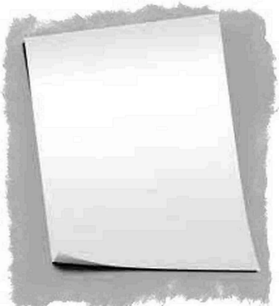 Лист бумаги на белом фоне