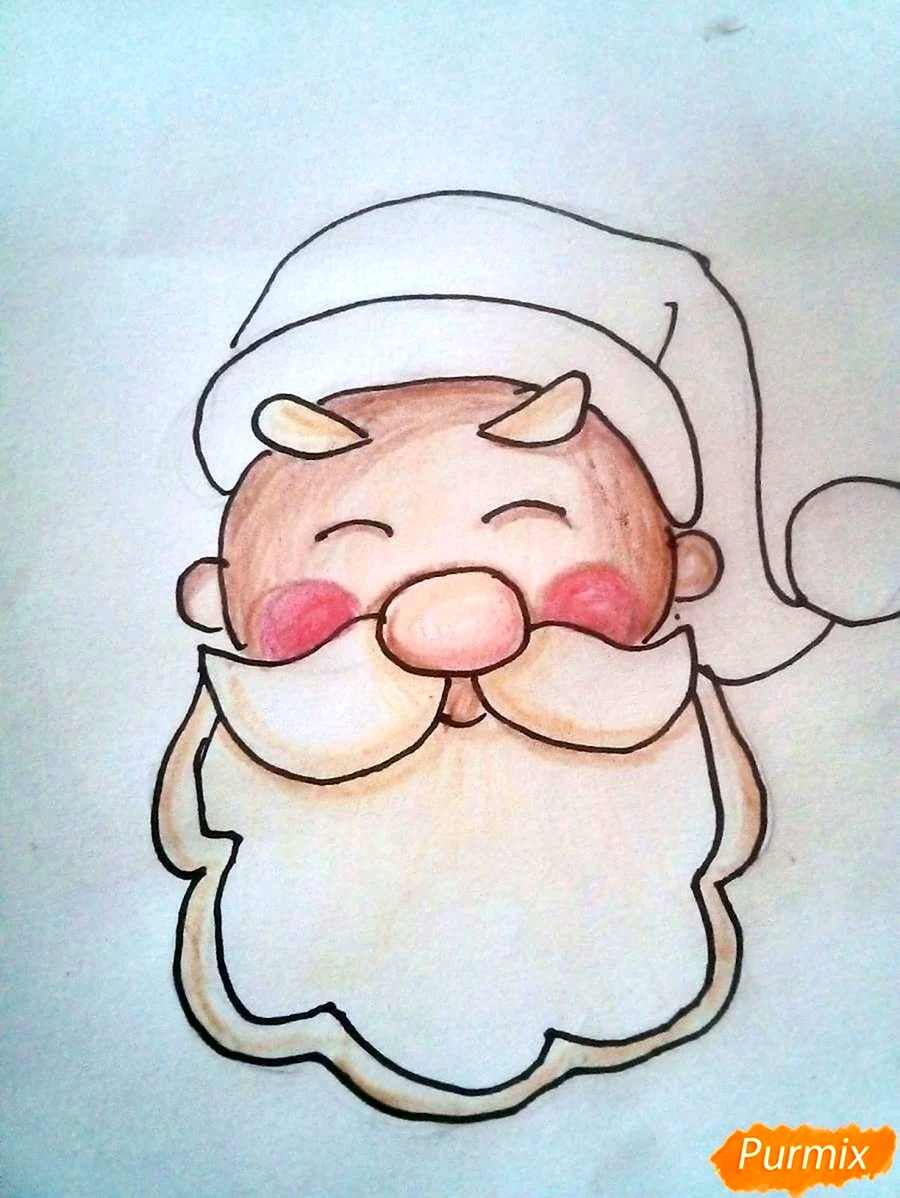 Лицо Деда Мороза для срисовки