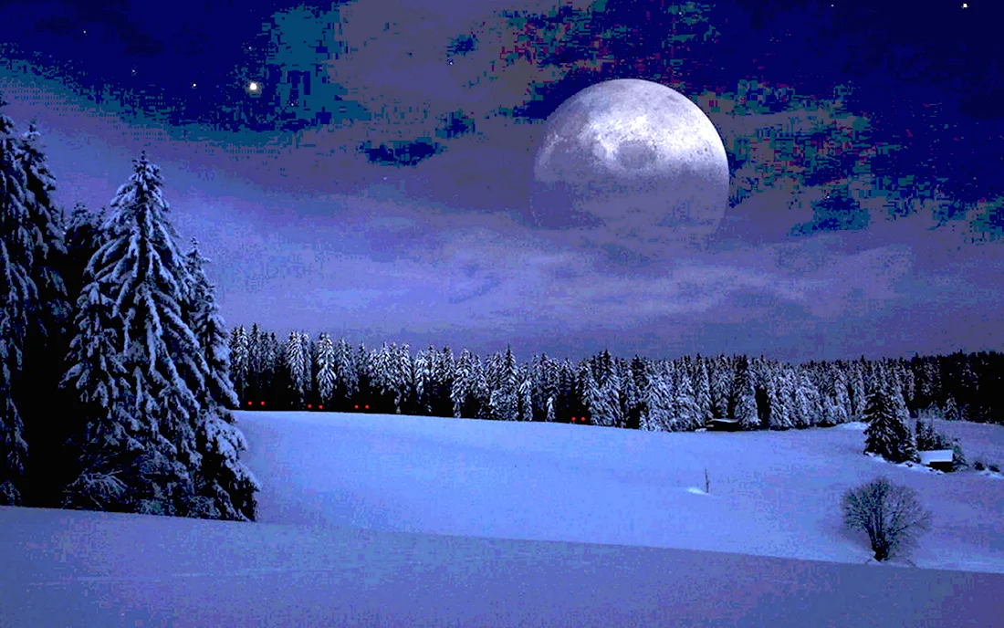 Луна зимой