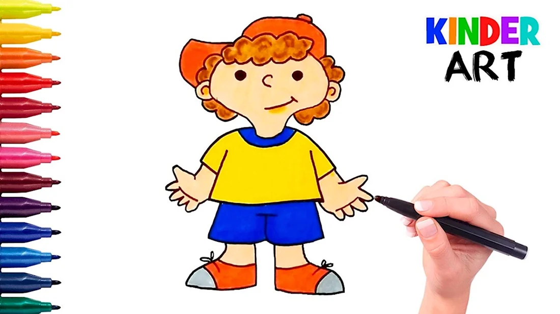 Мальчик карандашом для детей