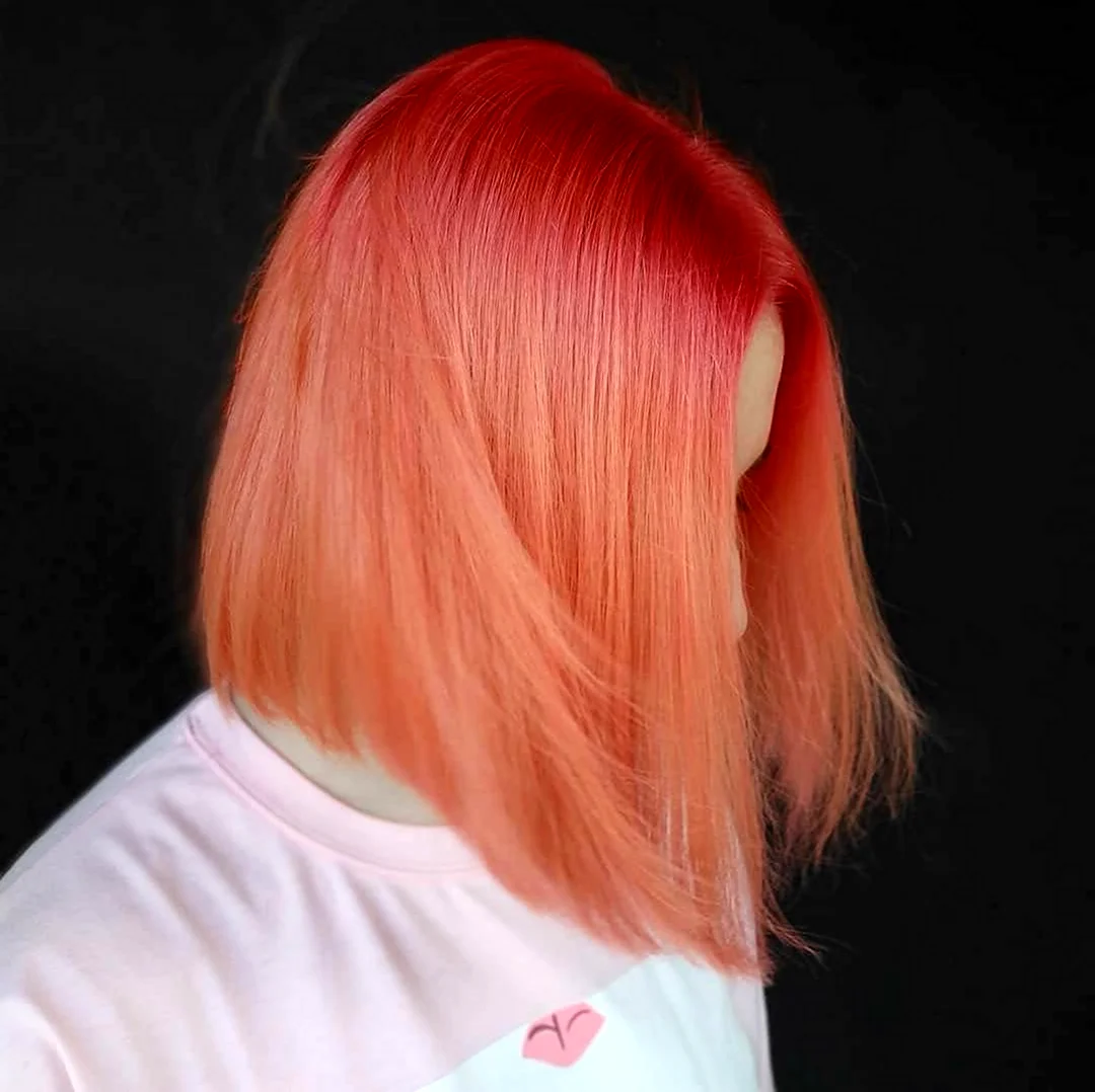 Медно персиковый цвет волос