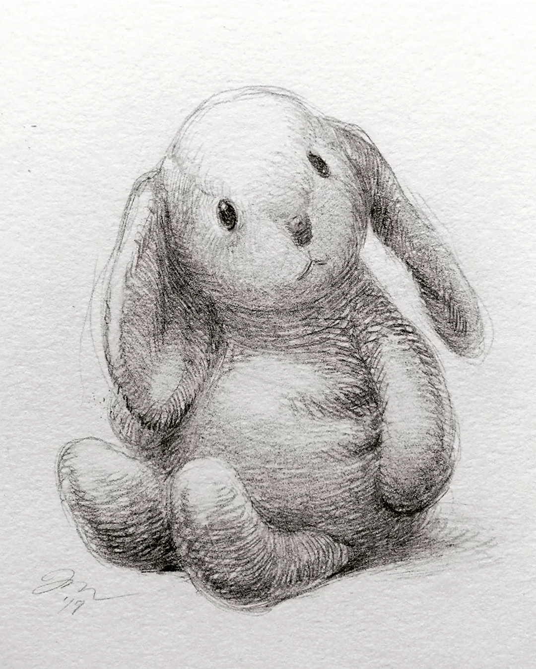 Нарисованный плюшевый кролик
