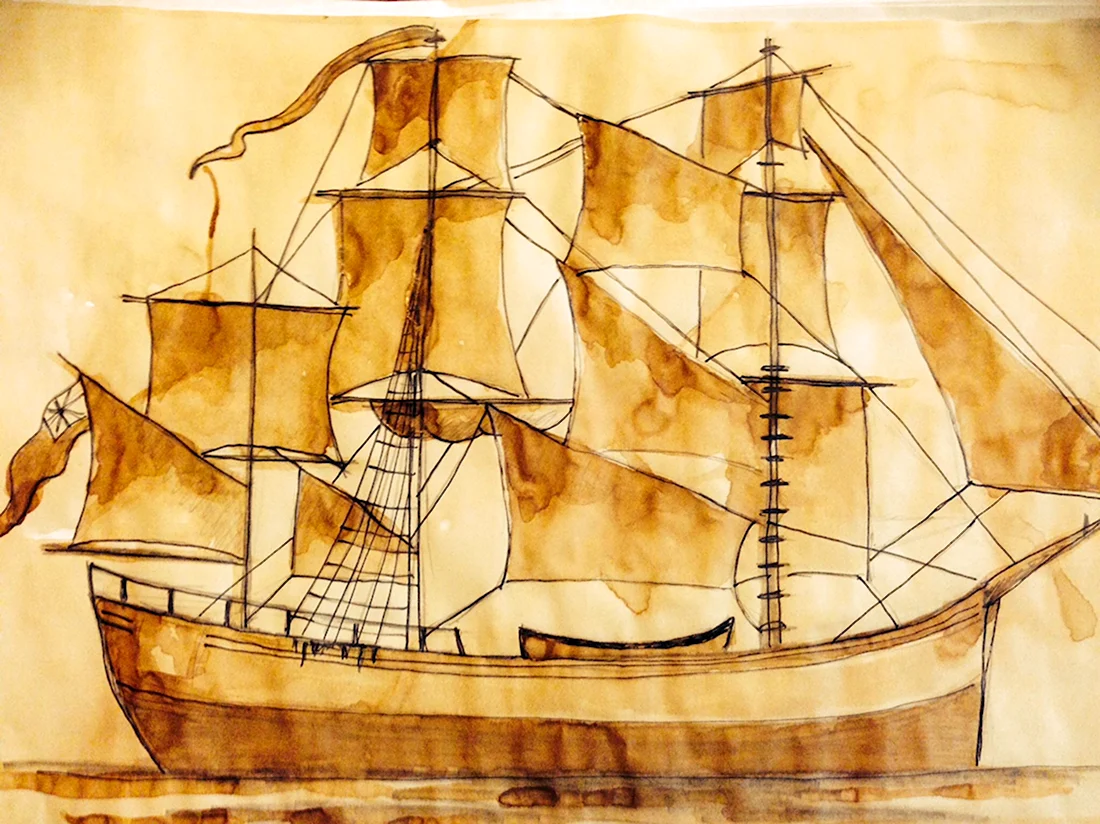 Объемный рисунок корабля