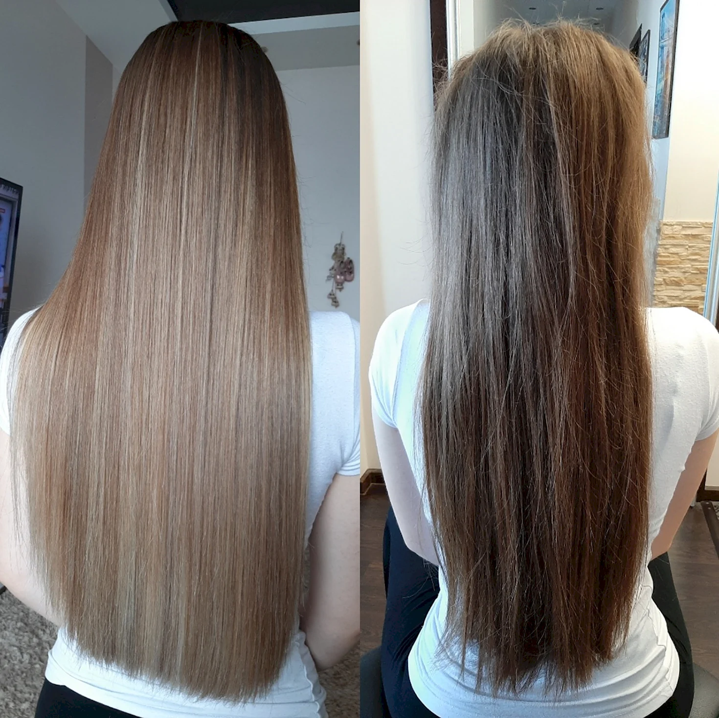 Окрашивание волос до и после