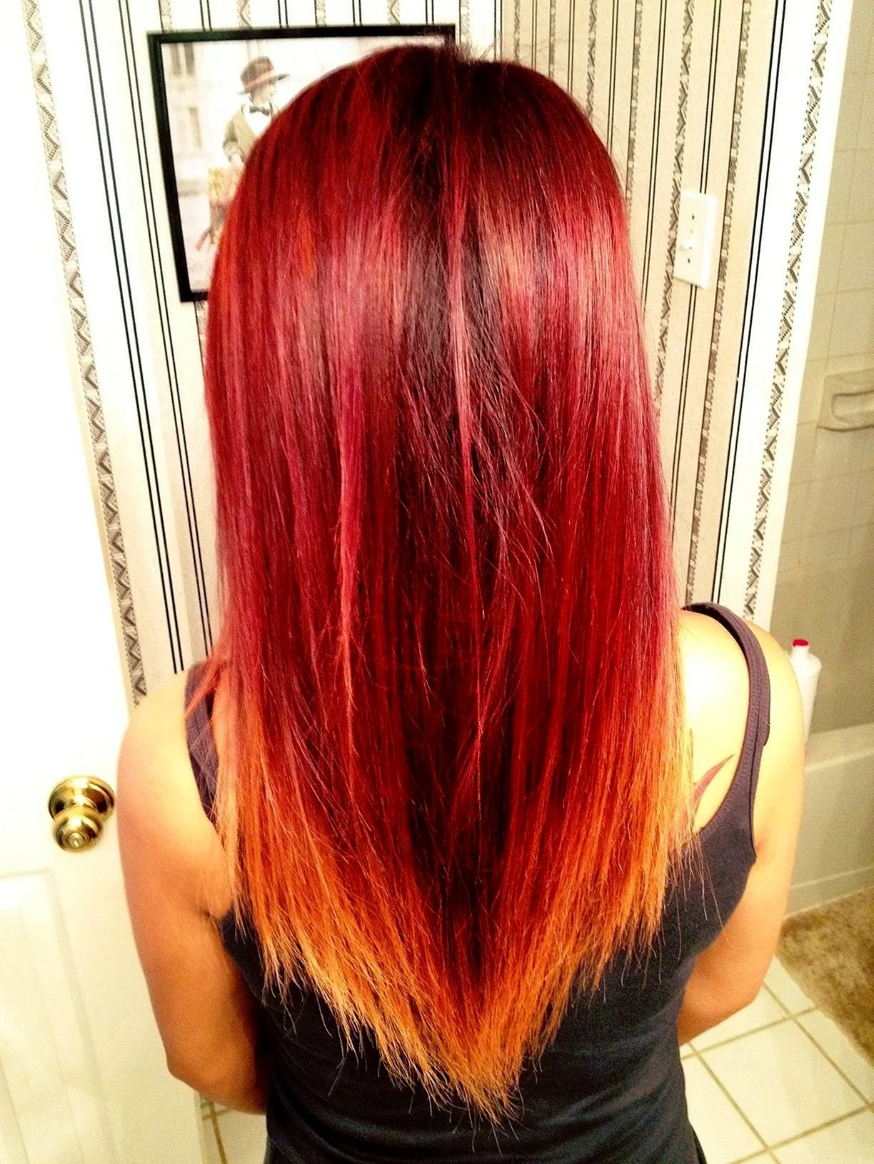 Окрашивание волос рыжий с красным