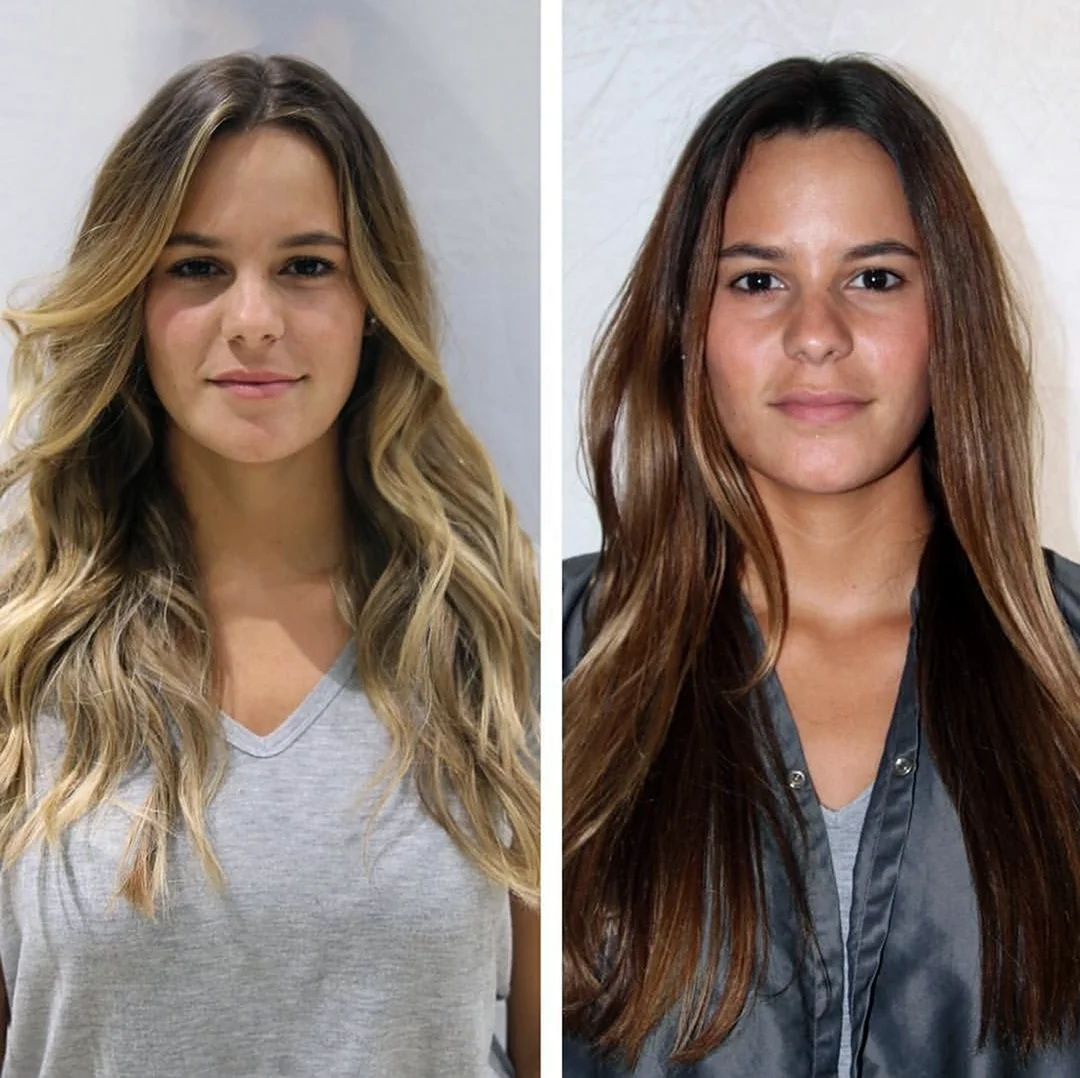 Окрашивание волос шатуш до и после