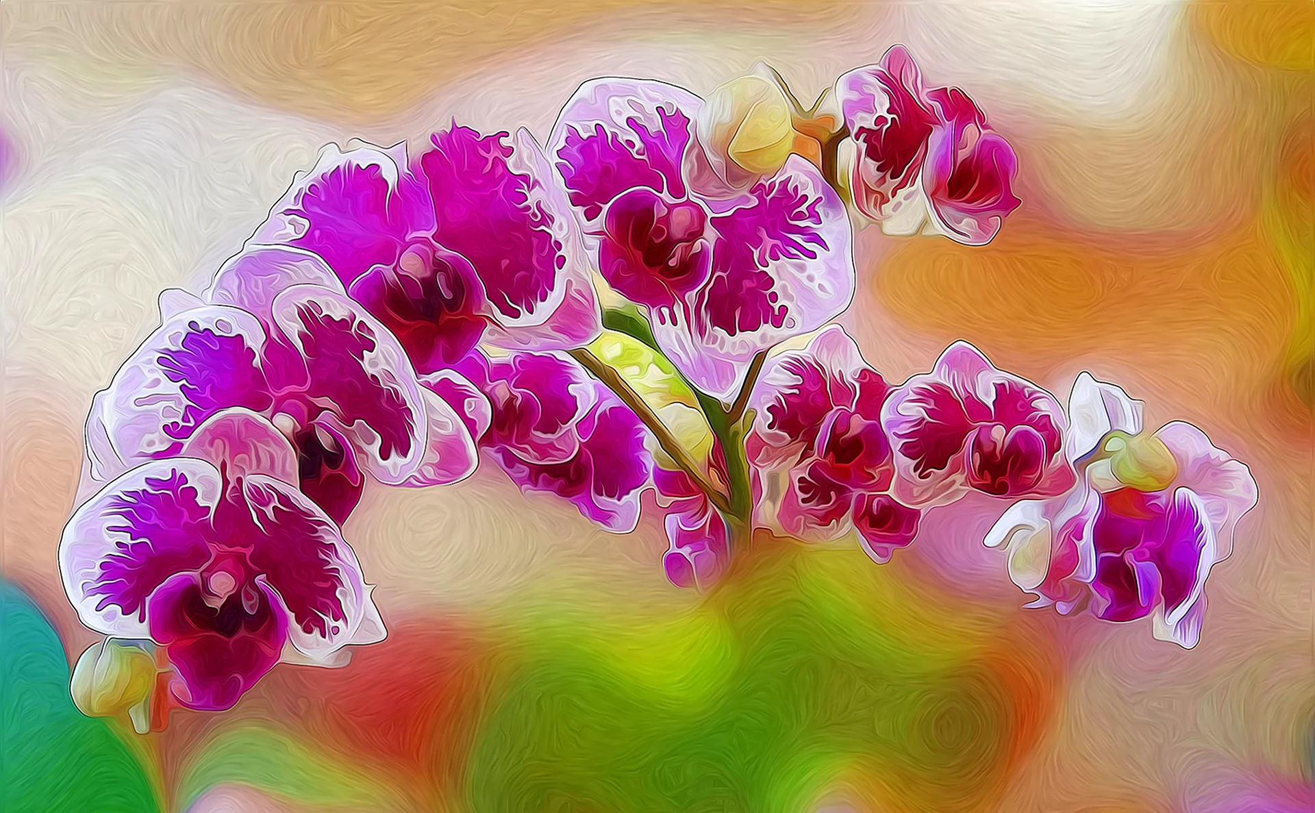 Орхидеи абстракция живопись