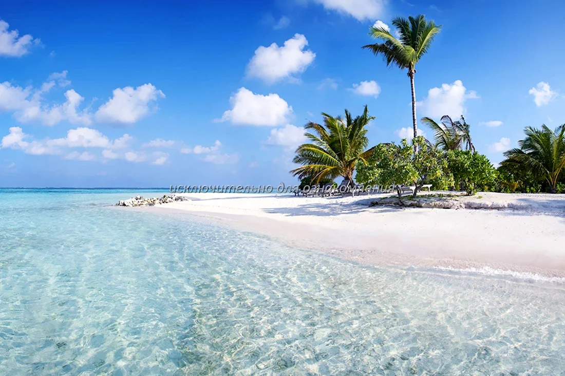 Остров Мальдивы пляжи океан