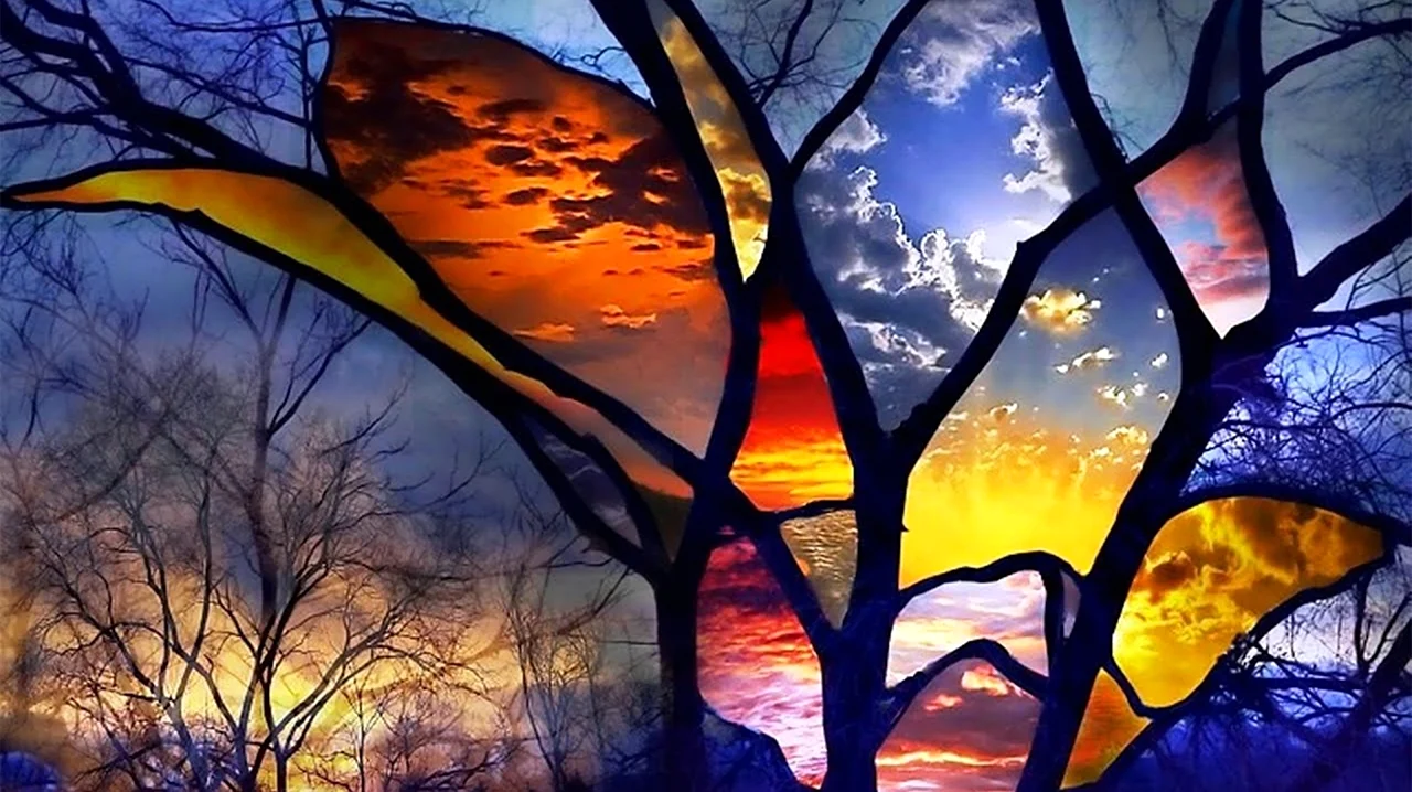 Пейзаж через цветные стекла