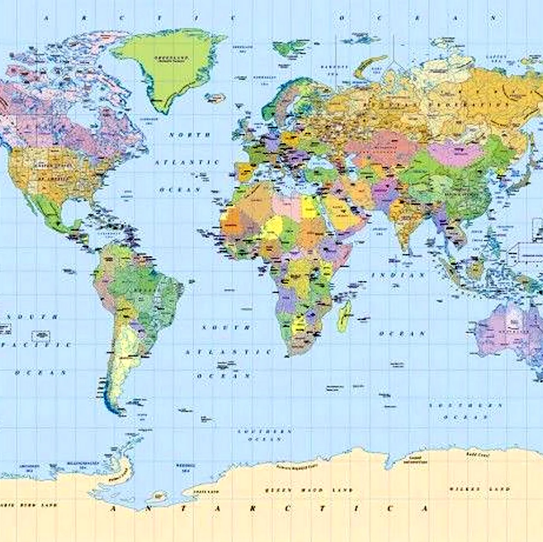 Политическая карта мира на стол