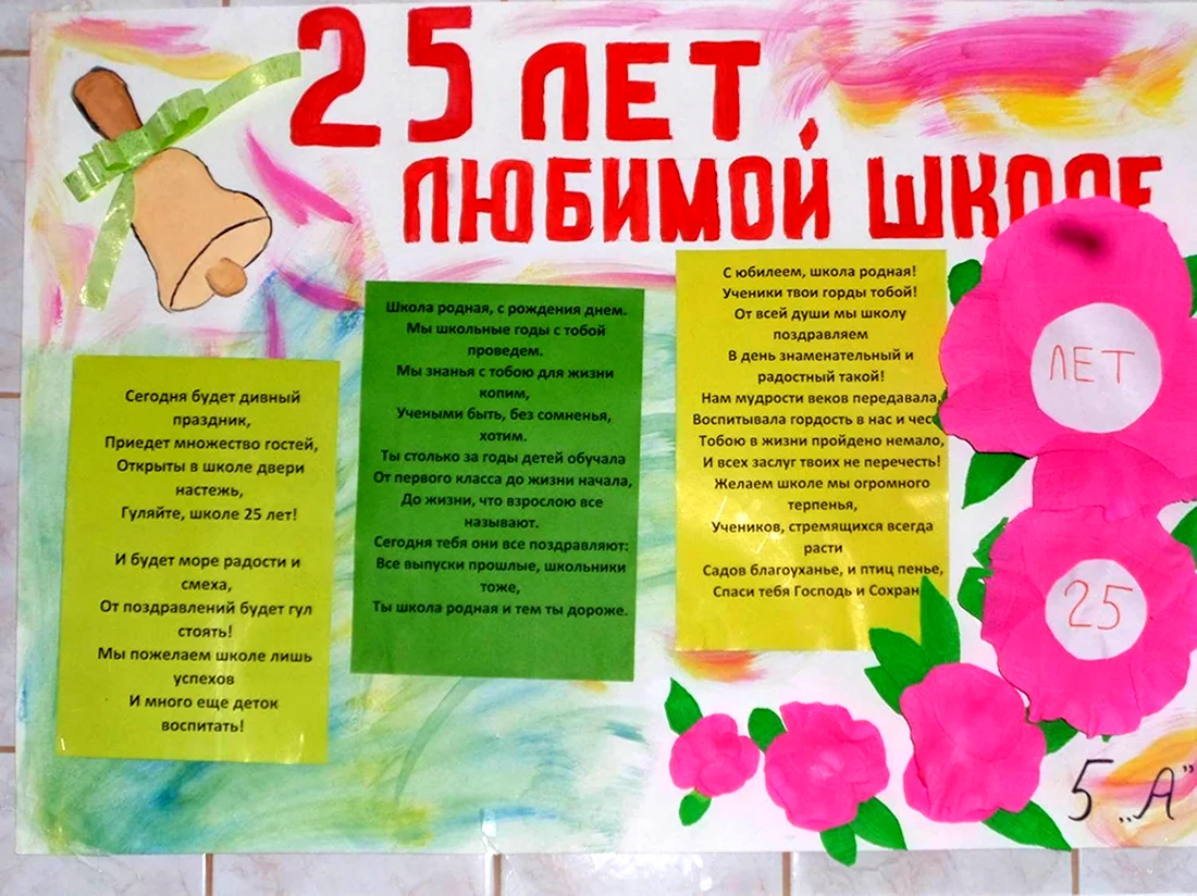 Поздравительный плакат к юбилею школы