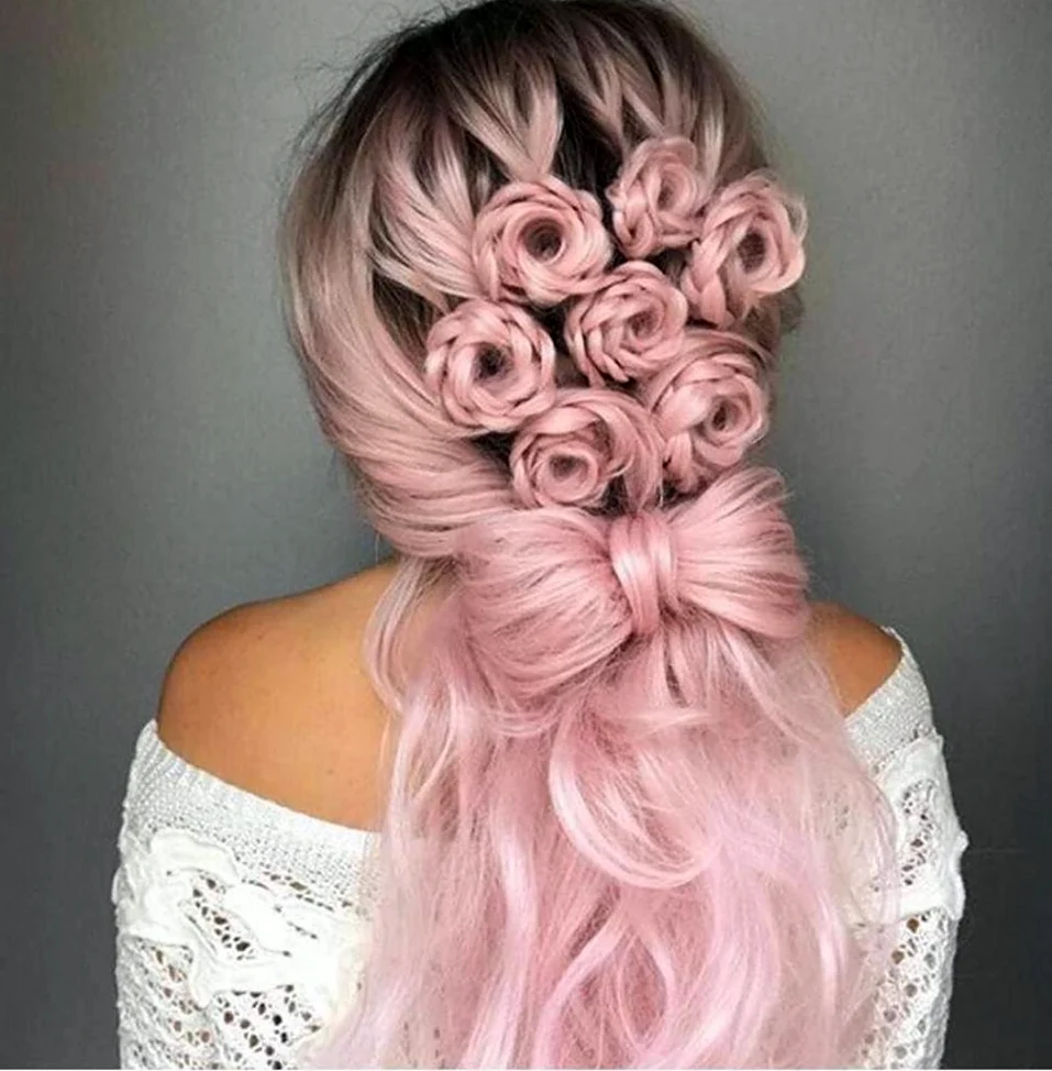 Прическа цветок из волос