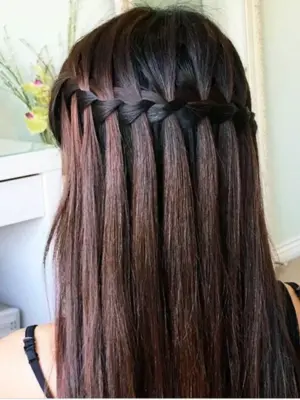 Прическа водопад на прямые волосы