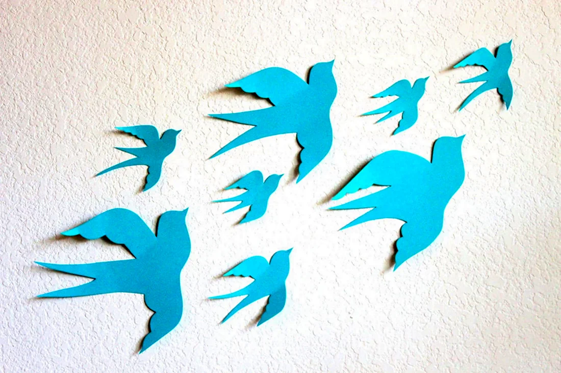 Птички из бумаги для декора