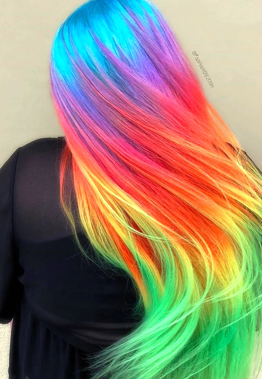Радужный цвет волос