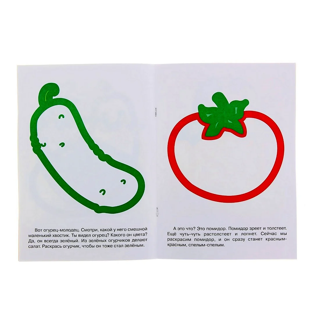 Раскраска с цветным контуром для малышей овощи