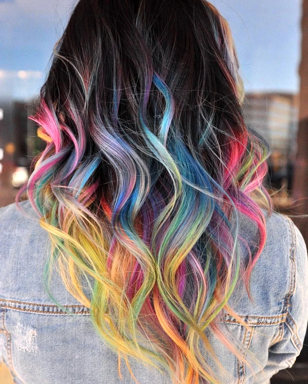 Разноцветные кончики волос