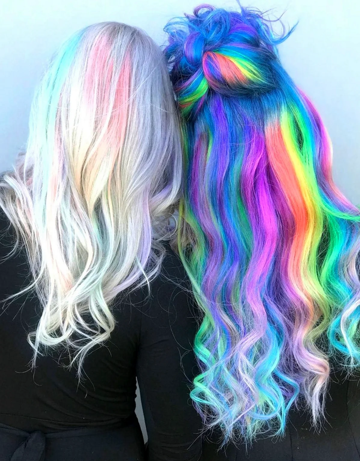 Разноцветные пастельные волосы